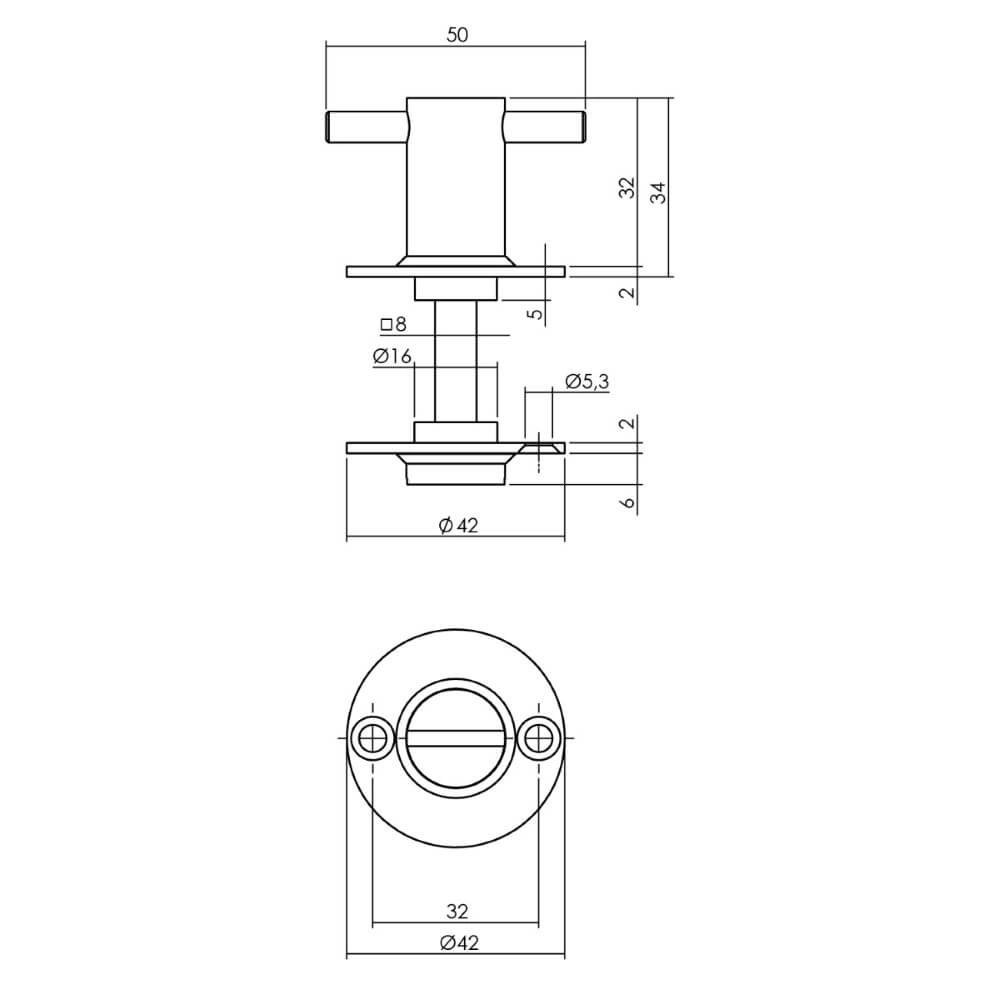 WC-sluiting Tira rond rozet RVS Intersteel 8714186106464
