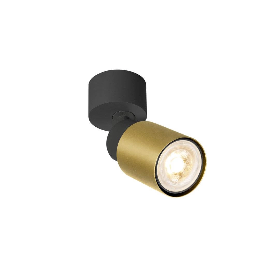 Opbouwspot Puri 2.0 Tube zwart-goud enkel Opbouwspot Puri 2.0 Tube zwart-goud enkel