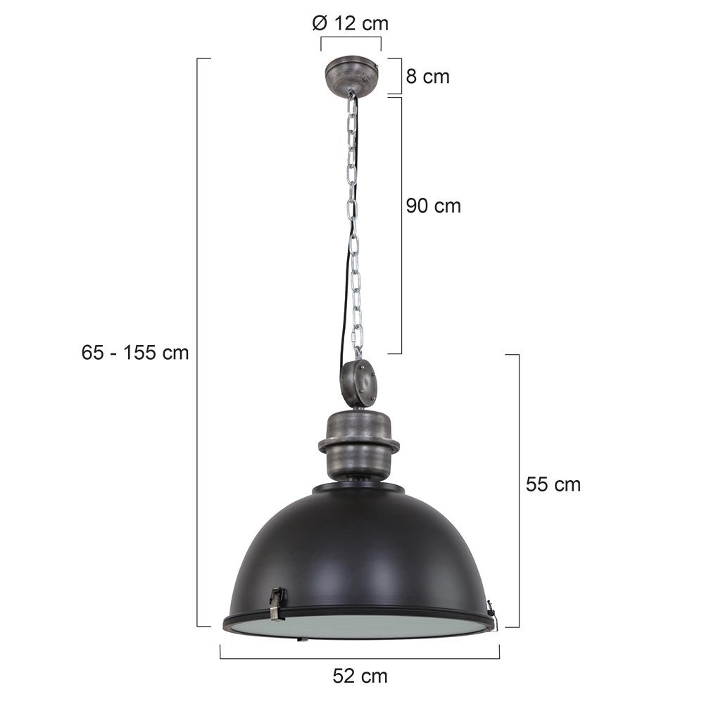 hanglamp Bikkel XXL industrieel zwart met nikkel Steinhauer 8712746106732