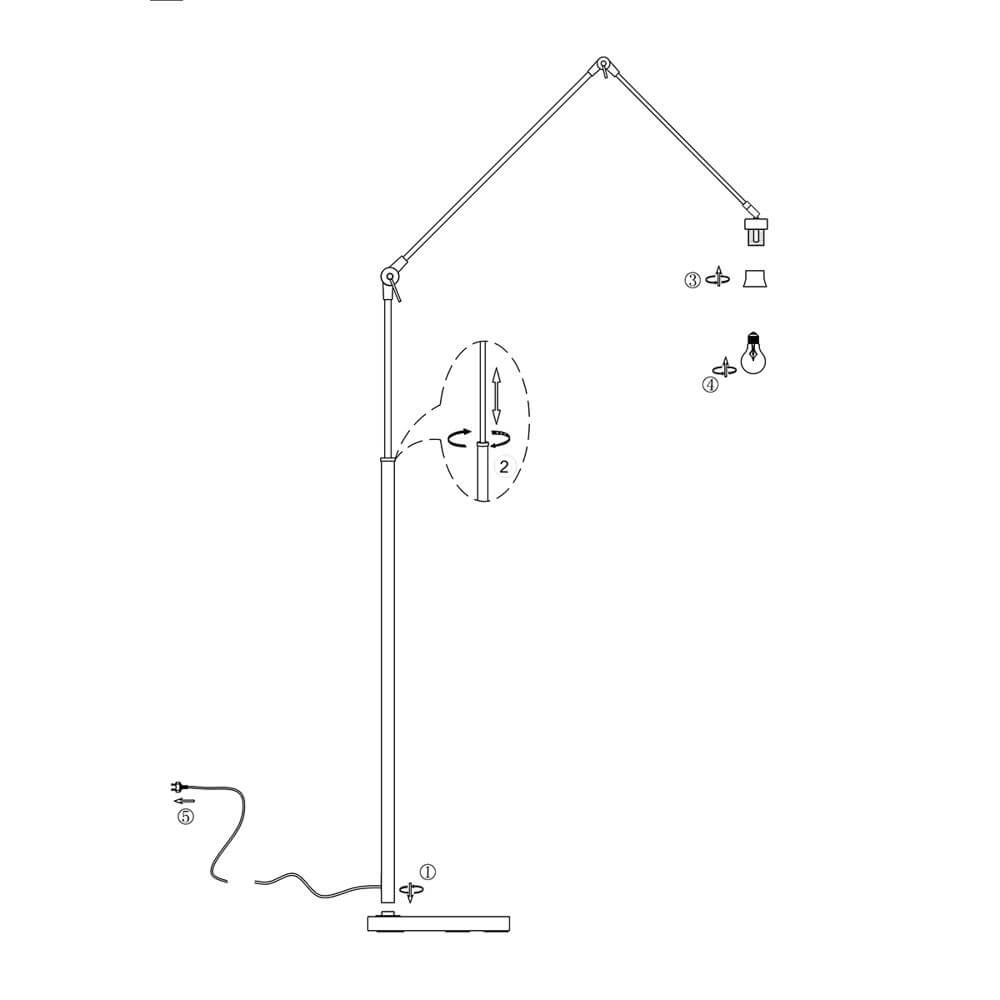 Vloerlamp Prestige Chic zwart met lichtblauwe kap Steinhauer 8712746175349