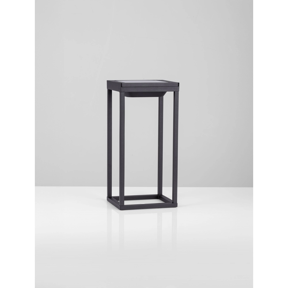 Strakke tafellamp Tegolo antraciet solar Lyora 5212017478832