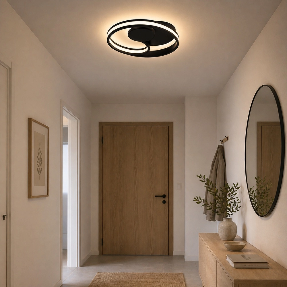 Zwarte plafondlamp Revola design Ø 40cm Brilliant 4004353477485