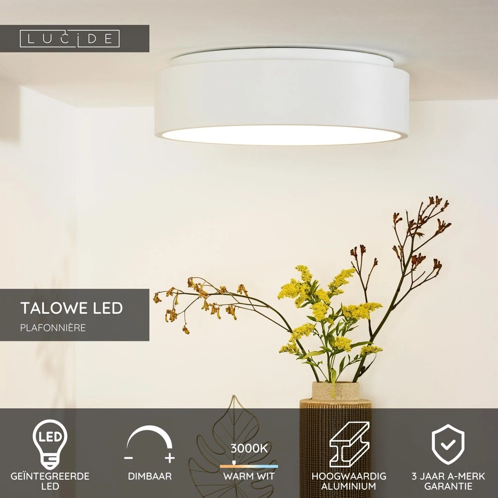 Plafonniere Talowe Led Ø 45,5cm wit Lucide 5411212460233