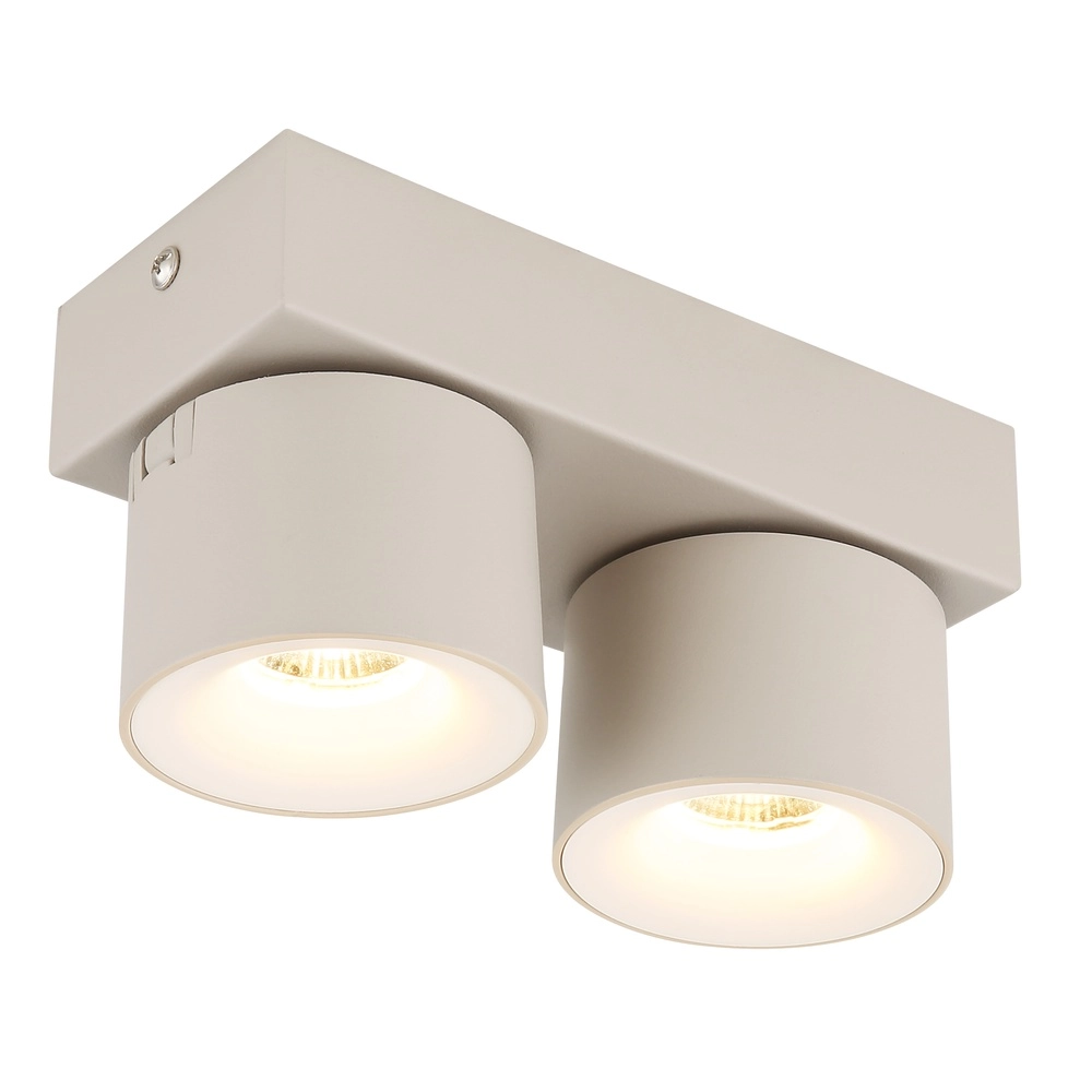 2-lichts plafondspot Rae zand bruin Globo 9007371578863