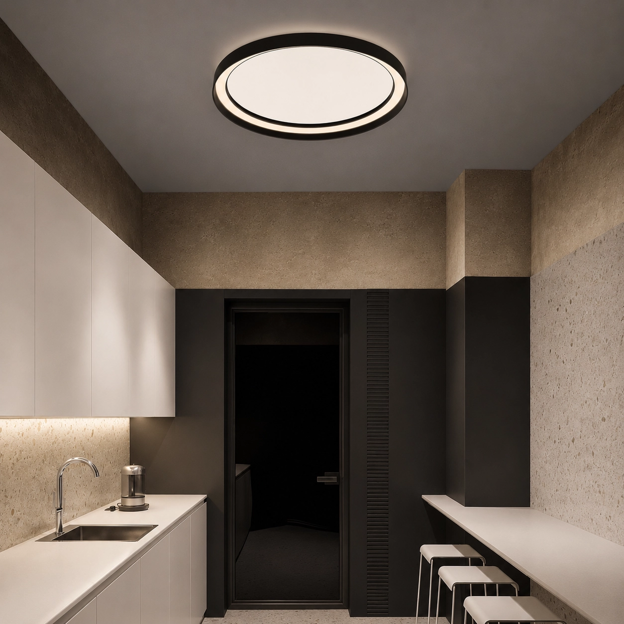 Design plafonniere Ormi Ø 60cm zwart