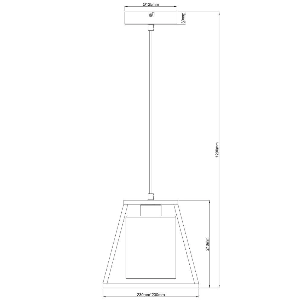 Houten hanglamp Giseh piramid 23 x 23cm Brilliant 4004353428470