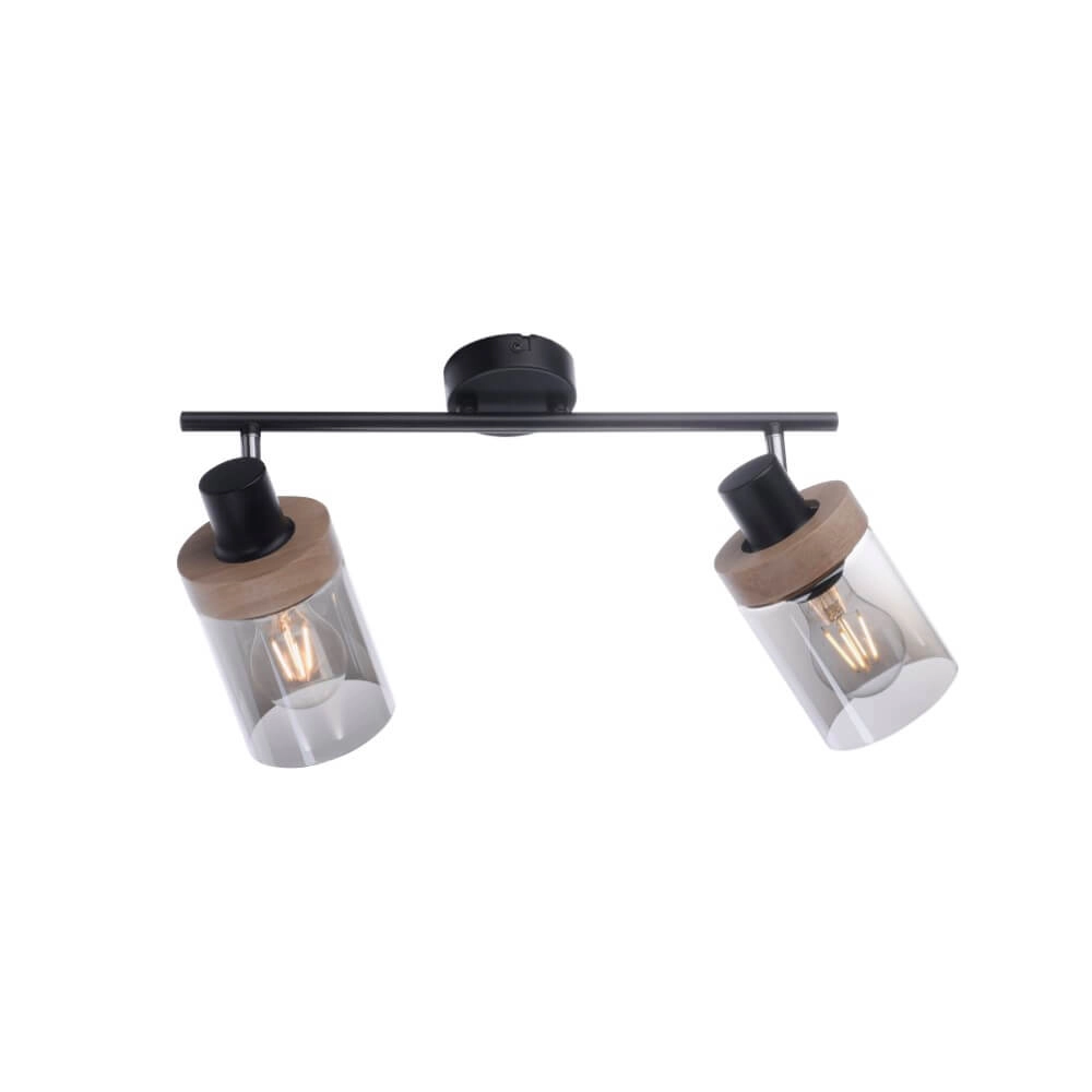Plafondlamp Pasqual 2-lichts zwart Just Light 4043689986117