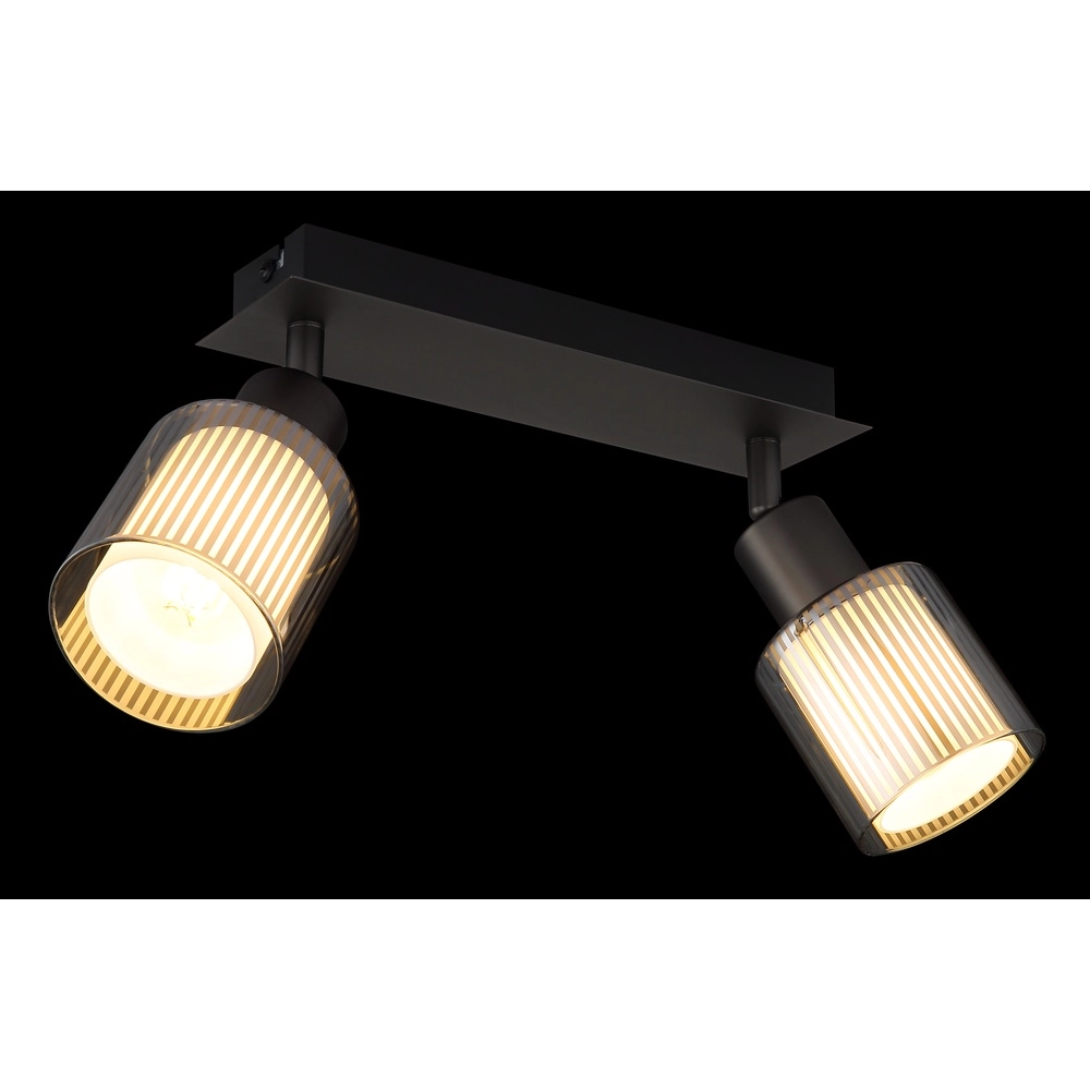 Design plafondlamp Villegas 2-lichts gunmetal Globo 9007371572946