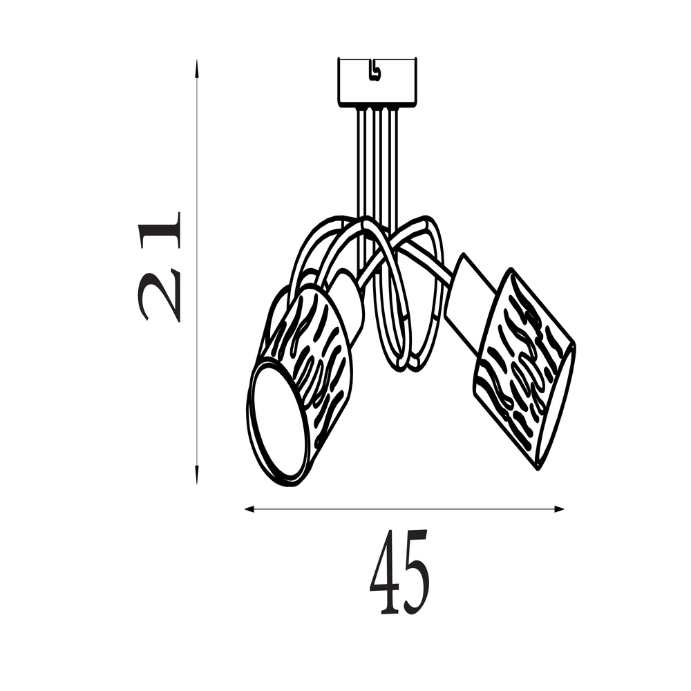 Plafondlamp Knot zwart 5-lichts Searchlight 5053423301969
