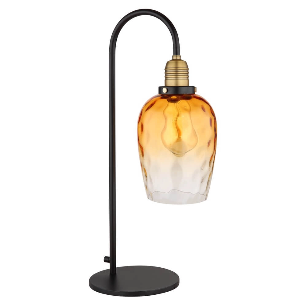 Tafellamp Salvy amber glas honinggraat Globo 9007371454600