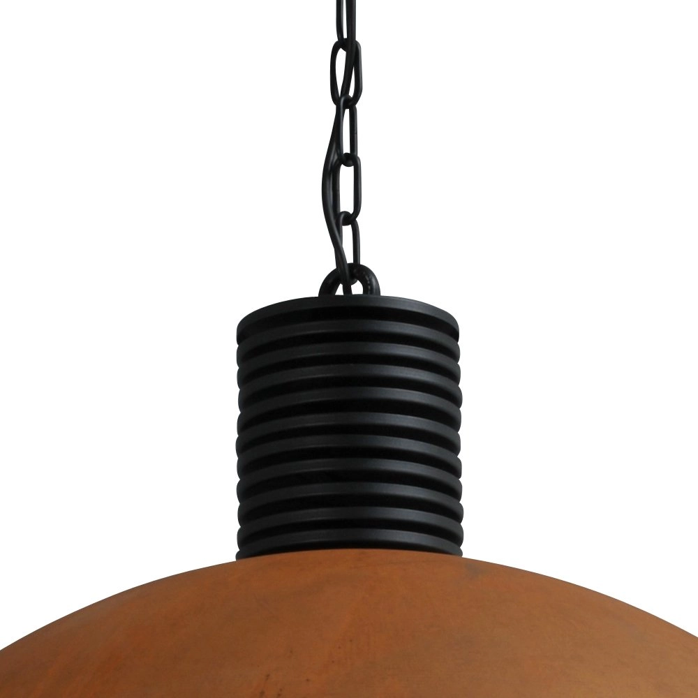 Roestige industrie hanglamp Industria 80 roestbruin met zwart Masterlight 8718121141602