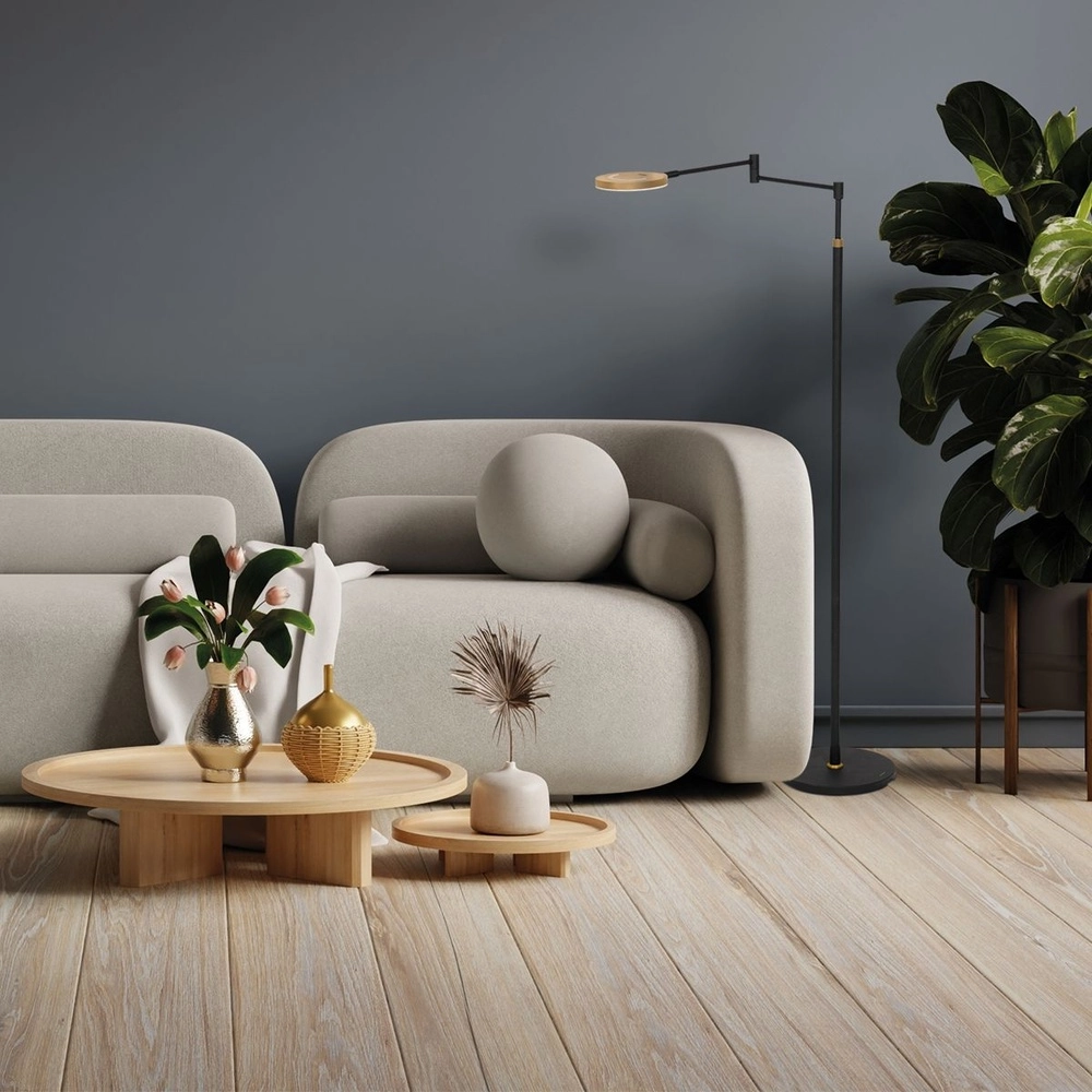 Design leeslamp Soleil zwart met gouden kap Steinhauer 8712746177381