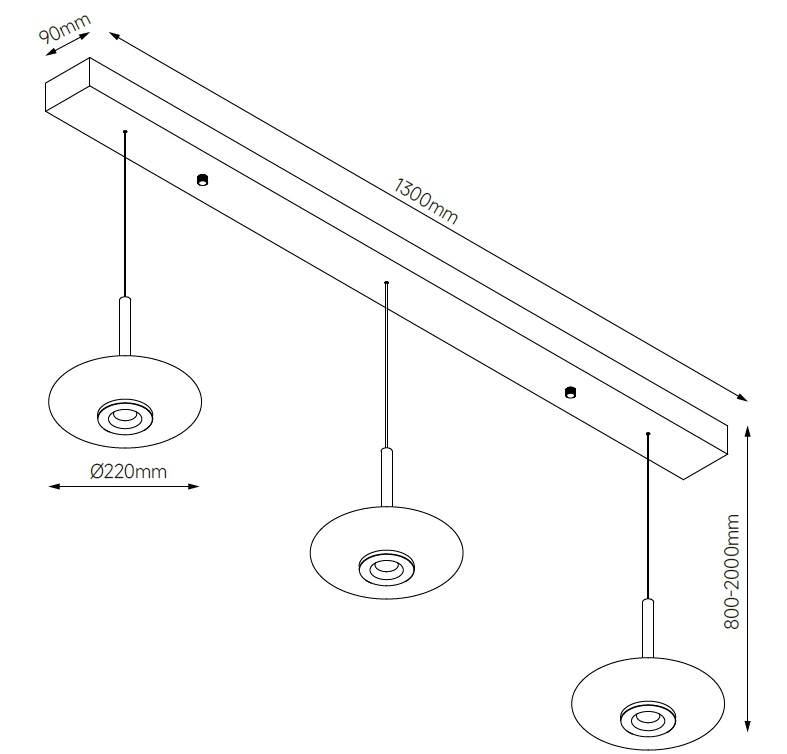 Led eetkamer hanglamp Madison champagne Artdelight 8720701103795
