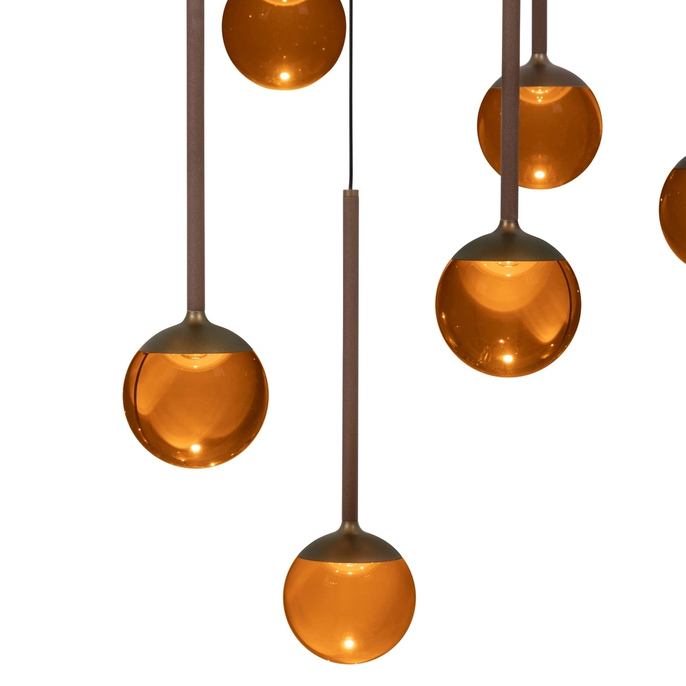 Hanglamp Calina 12-lichts met amber bollen Premium by Lucide 5411212242051