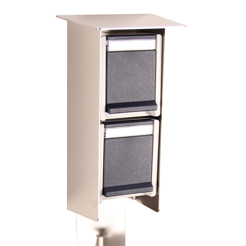 Stopcontacten Sockets voor buiten metaalgrijs Franssen 8717064120491