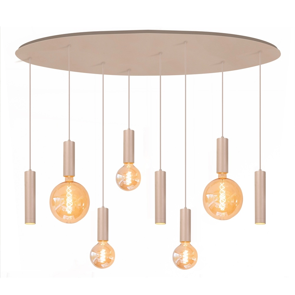 Design hanglamp Locarno 8-lichts zand bruin