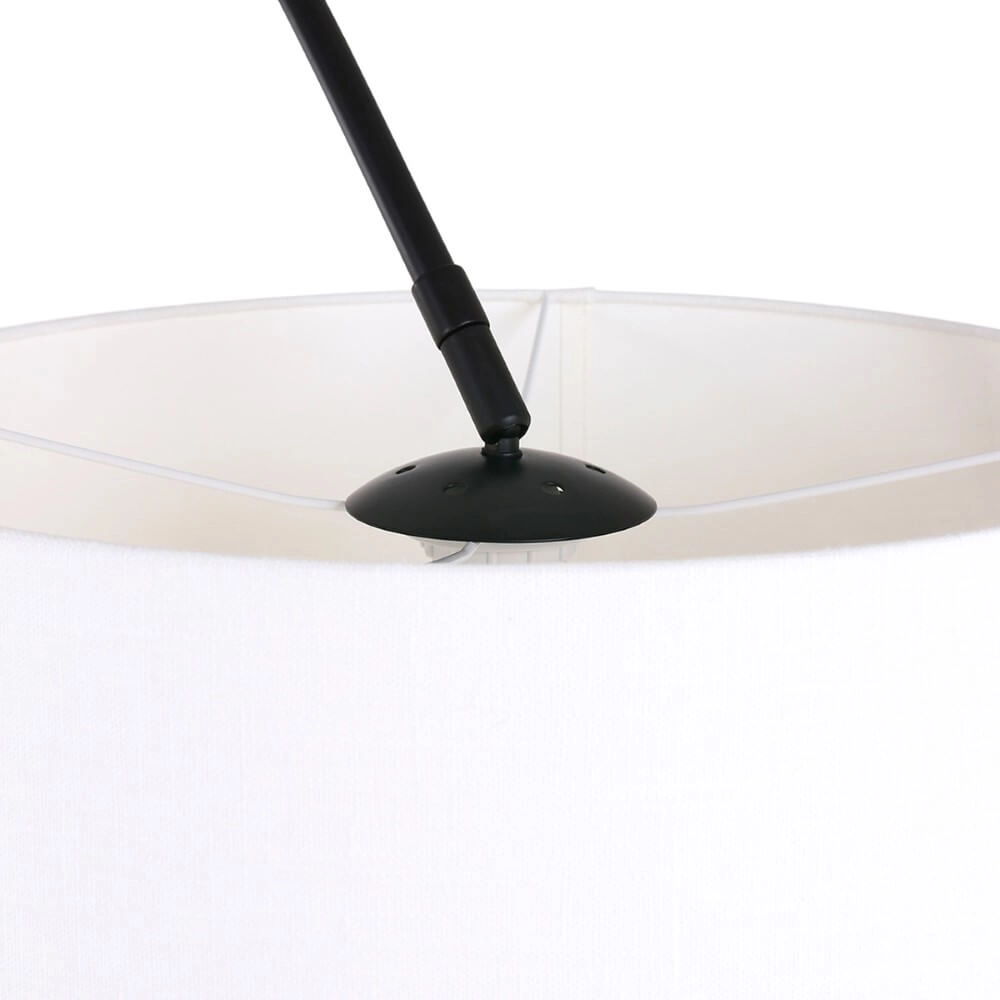 Booglamp Stresa zwart met wit linnen kap Steinhauer 8712746106626