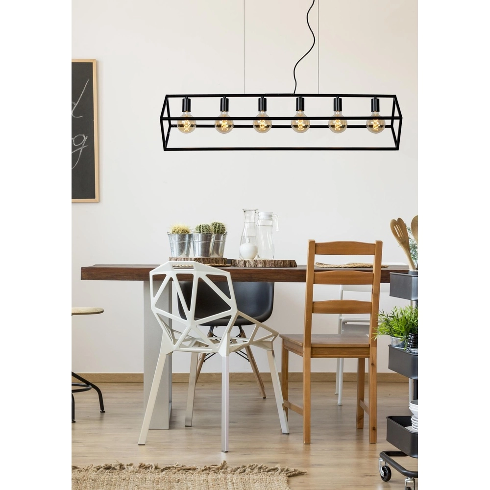 Moderne hanglamp Fabian 6-lichts zwart Lucide 5411212010810