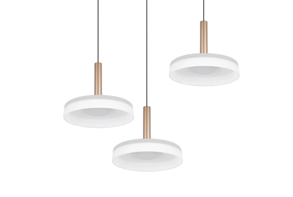 3-lichts led hanglamp Celeste wit glas Trio 4017807627398