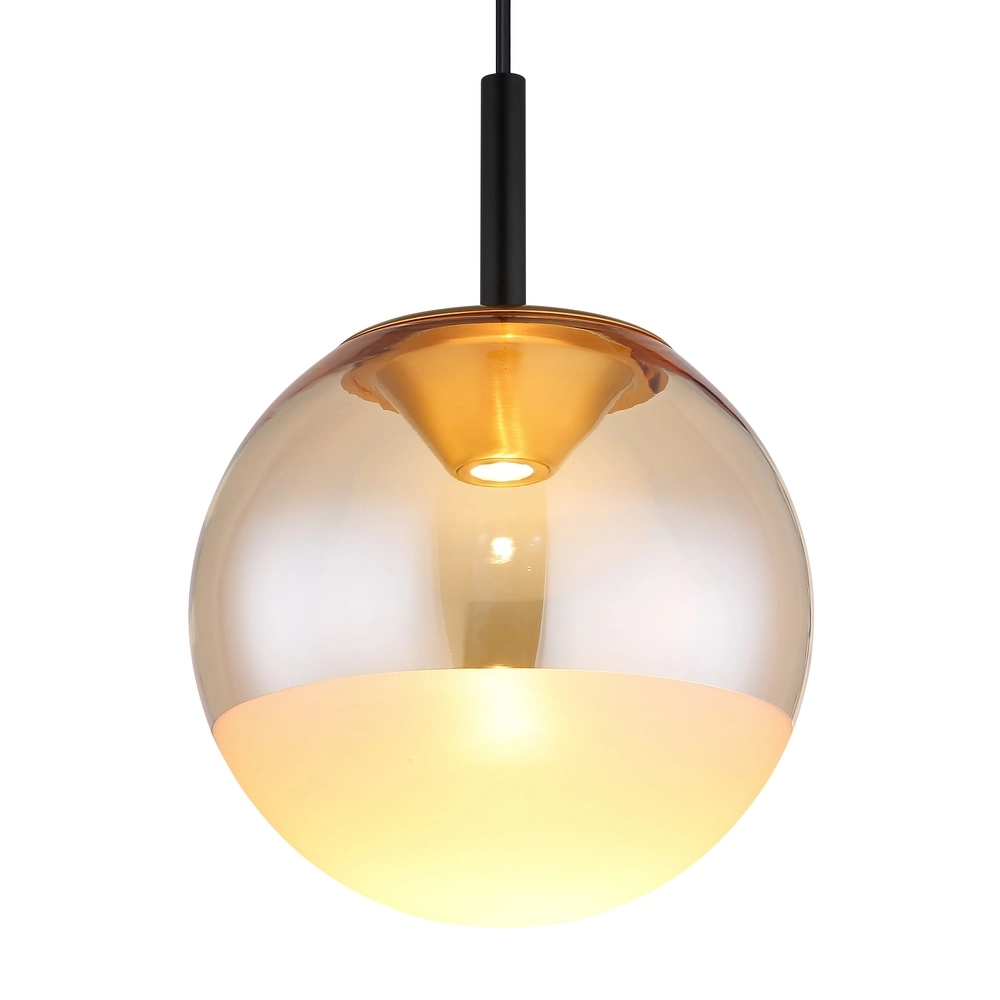 Design hanglamp Severin zwart met amber glas Globo 9007371546930