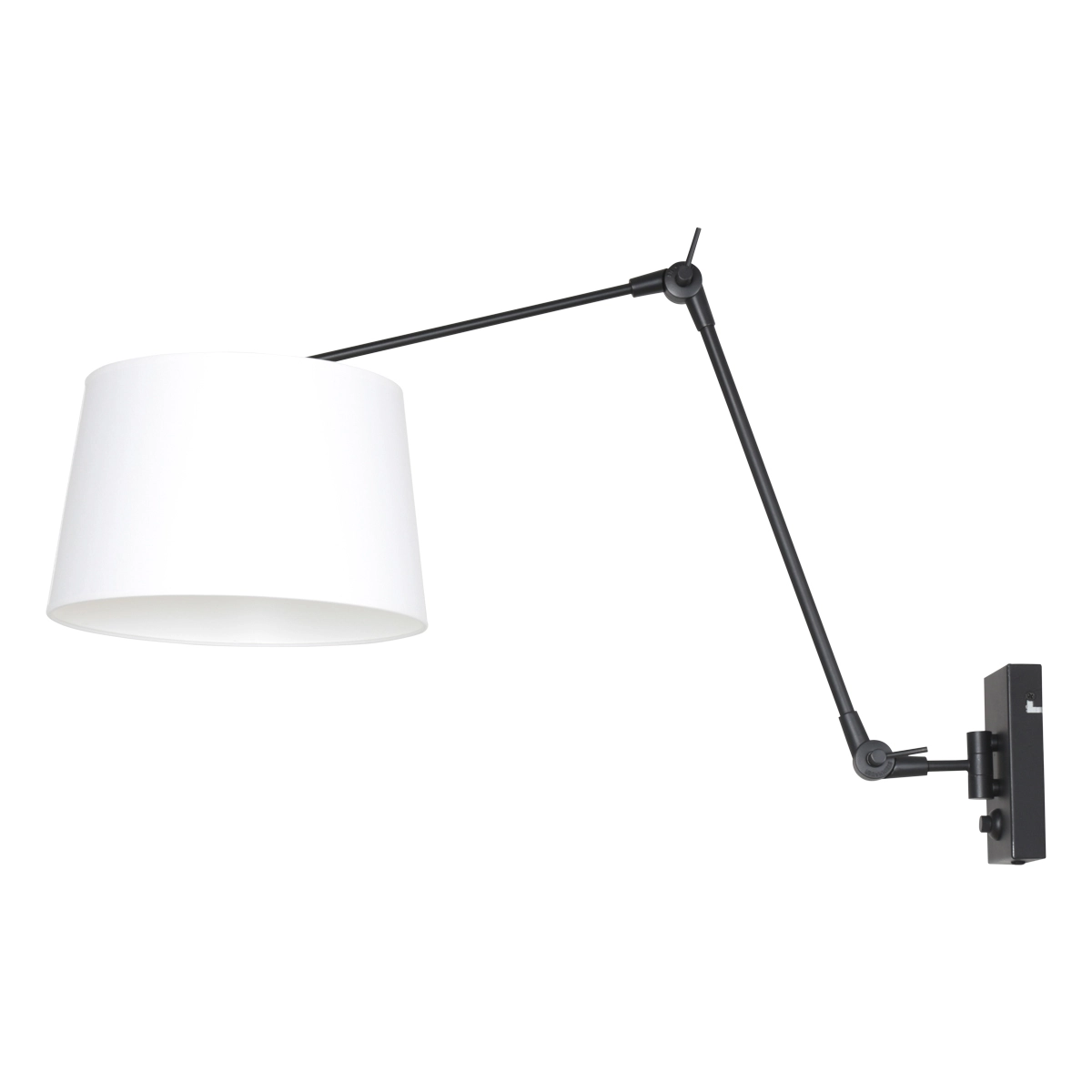 Verstelbare wand schemerlamp Prestige Chic 50cm effen wit met zwart Steinhauer 8712746146561