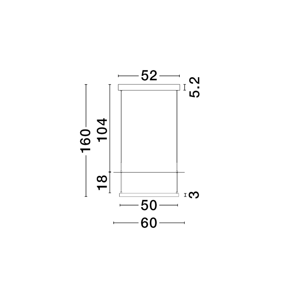 Hanglamp Diona Ø 60cm zwart met wit 2700K Lyora 5212017470867