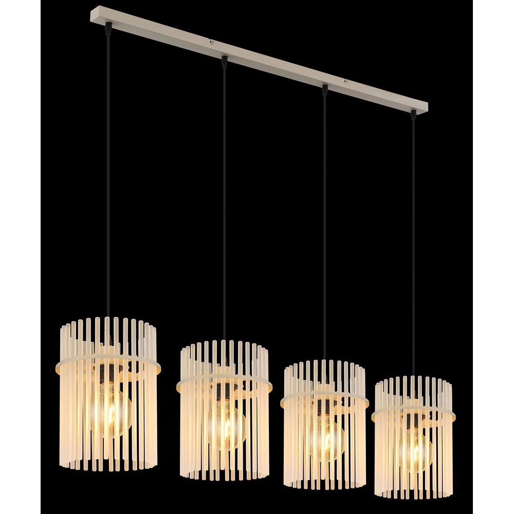 4-lichts hanglamp Gorley zand bruin met glas Globo 9007371572717