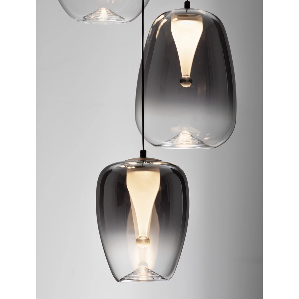 Design hanglamp Oblo 5-lichts smoke glas
