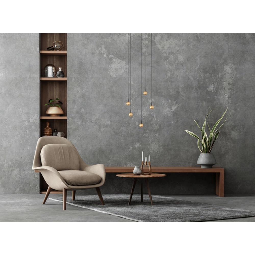 5-lichts hanglamp Talana zwart met goud Ø 35cm DTW Masterlight 8718121347448