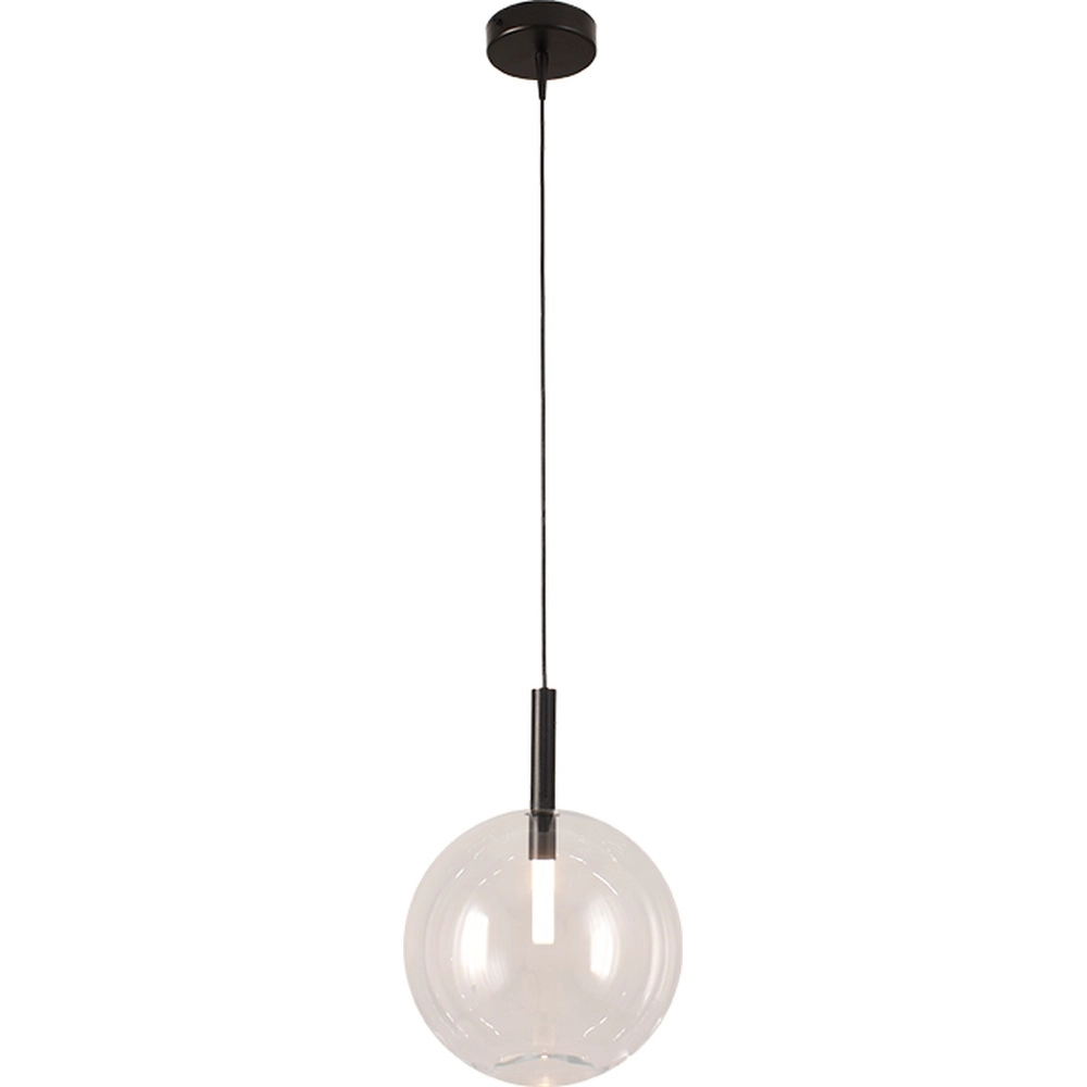 Hanglamp Ø 24cm Lido Ball zwart met helder glas