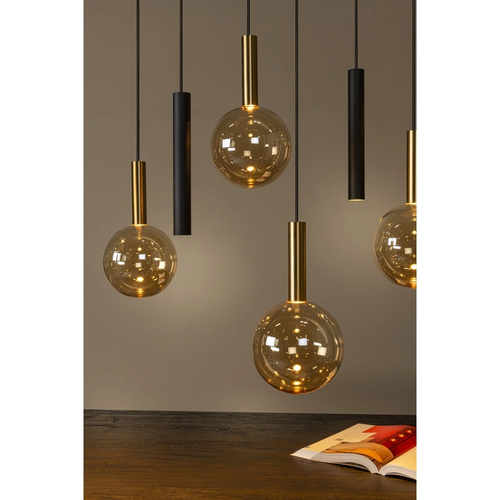 12-lichts hanglamp Josiane zwart met goud Lucide Vibes 5411212212160