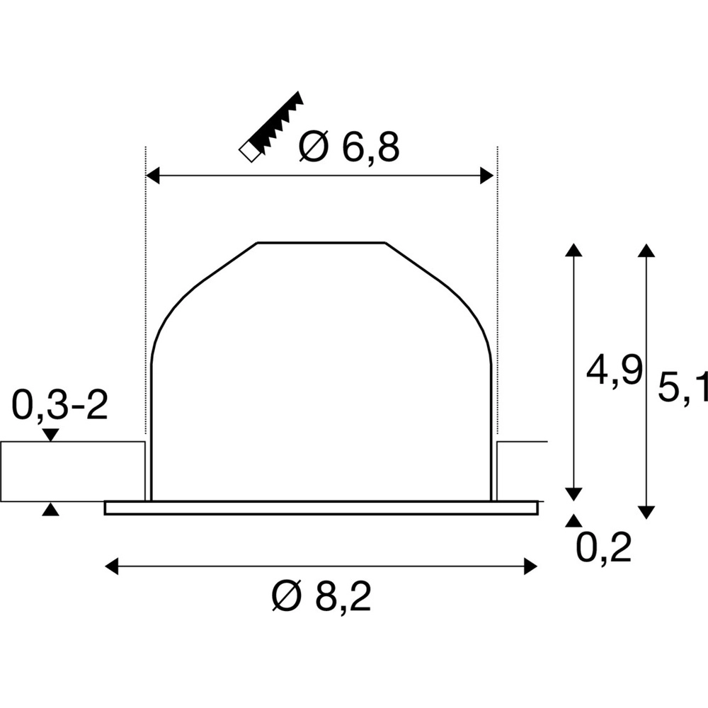 Inbouwspot New Tria 68 airtight 3000K wit SLV 4024163304177
