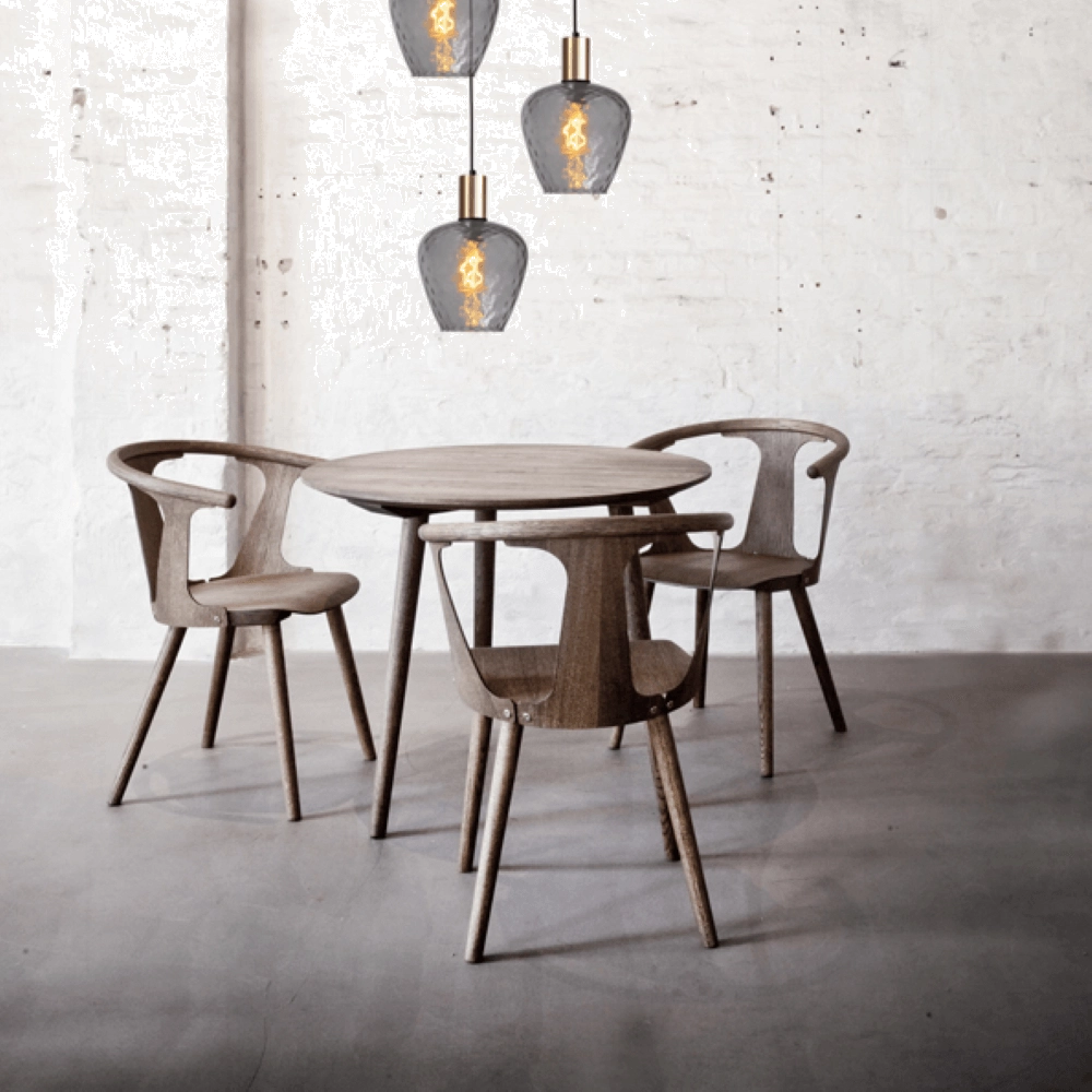 3-lichts vide hanglamp - goud - Porto met Diamond smoke glazen Masterlight 8718121270760