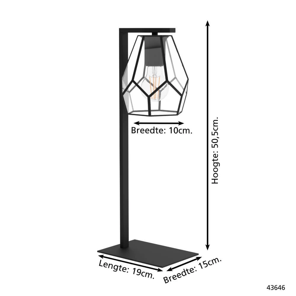 Tafellamp Mardyke zwart met glas Eglo 9002759436469