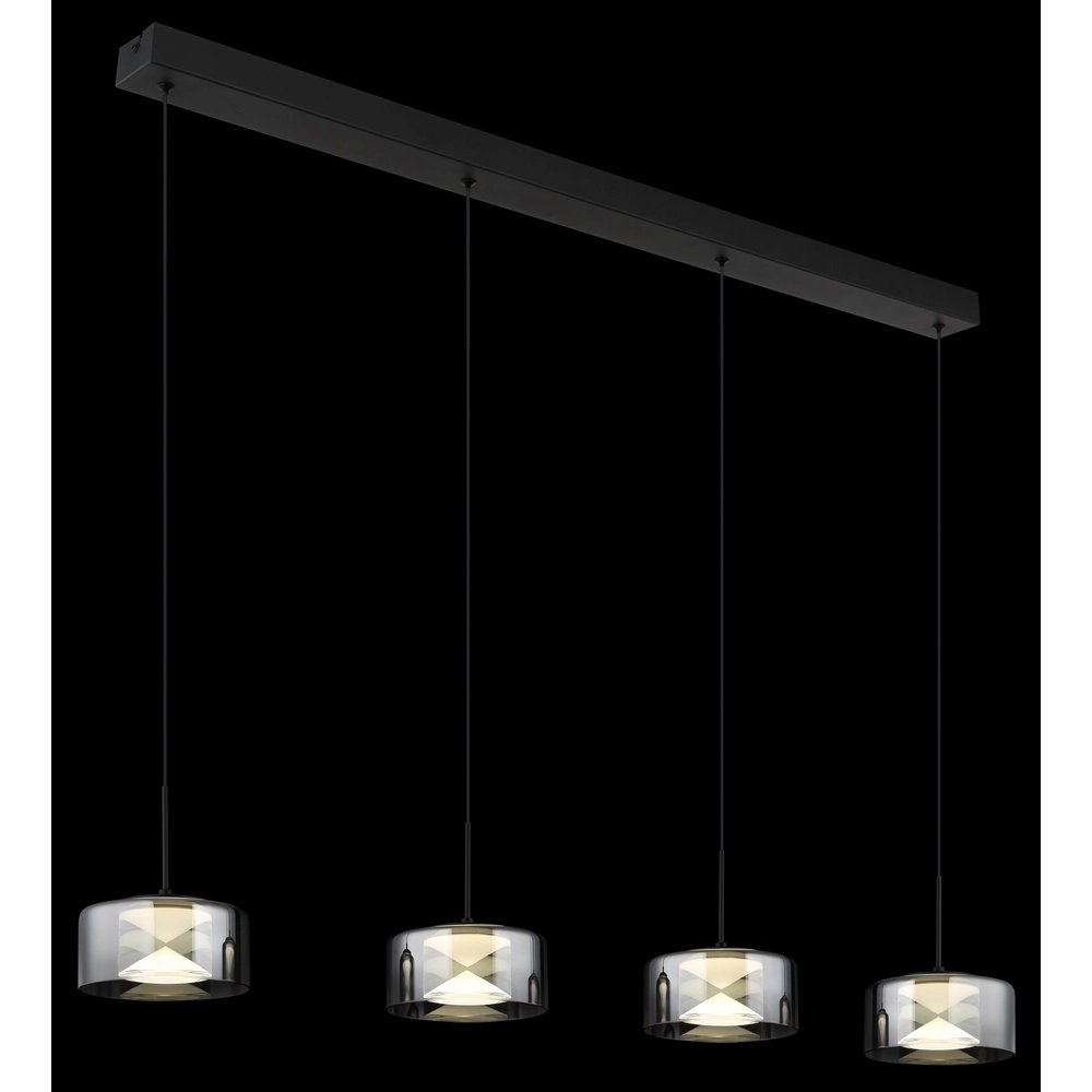 Design hanglamp Belinda 4-lichts zwart Globo 9007371531295