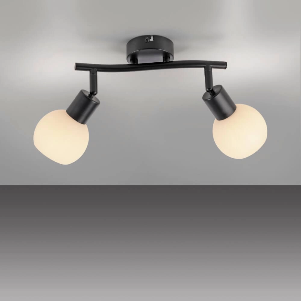 Zwarte plafondlamp Loki 2-lichts Just Light 4043689000769