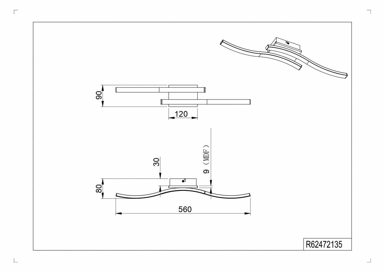 Design plafondlamp Route rechthoekig Trio 4017807561111