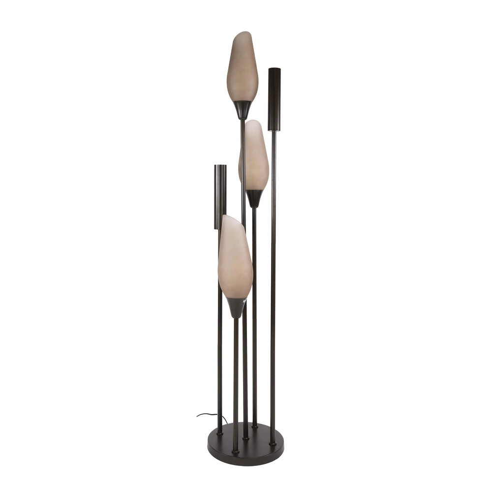Stijvolle vloerlamp Cocoon 3x E27 - 2x GU10 - frosted glas Lyora 8716803511927