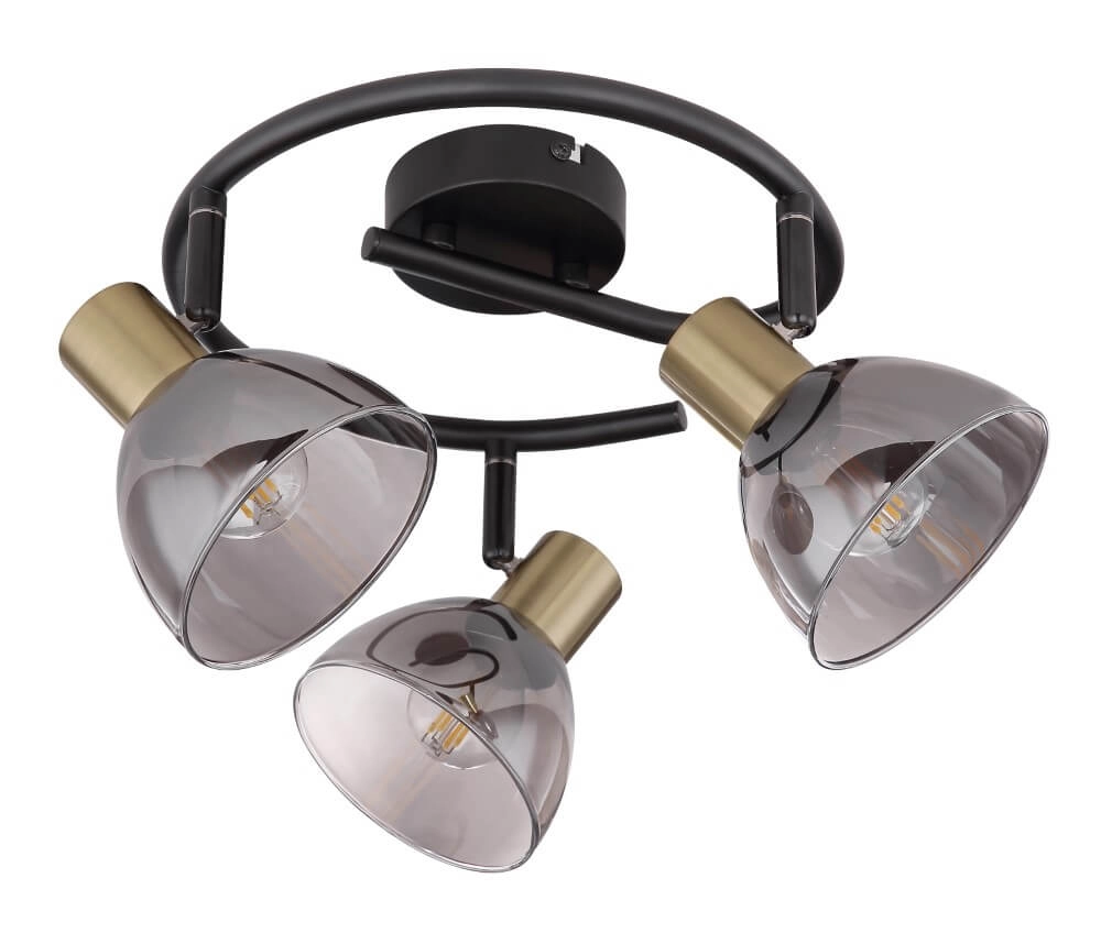 3-lichts plafondlamp Jay zwart met goud Globo 9007371399390