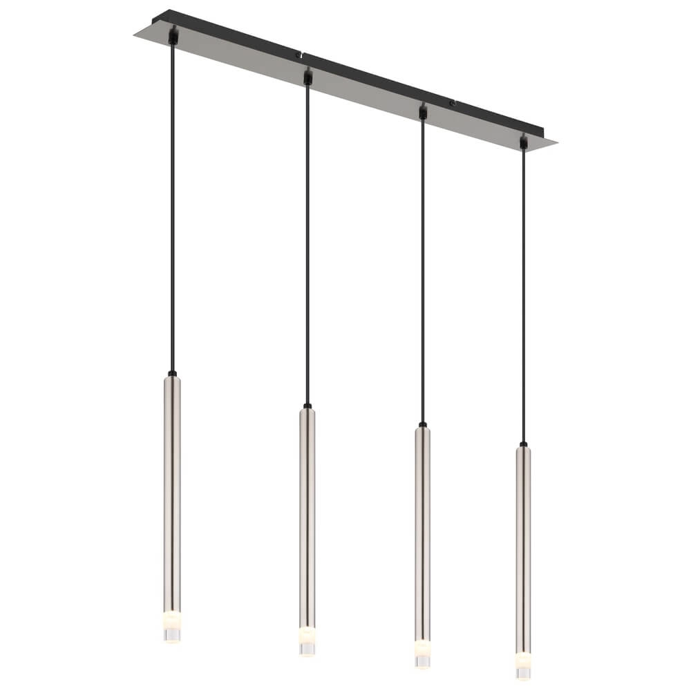 Design hanglamp Ryan 4-lichts nikkel Design hanglamp Ryan 4-lichts nikkel