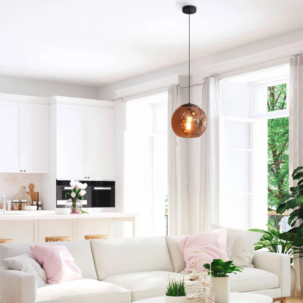 Hanglamp met roodkoper glas Cordoba Ø 30cm Stars of Light 9008606221431