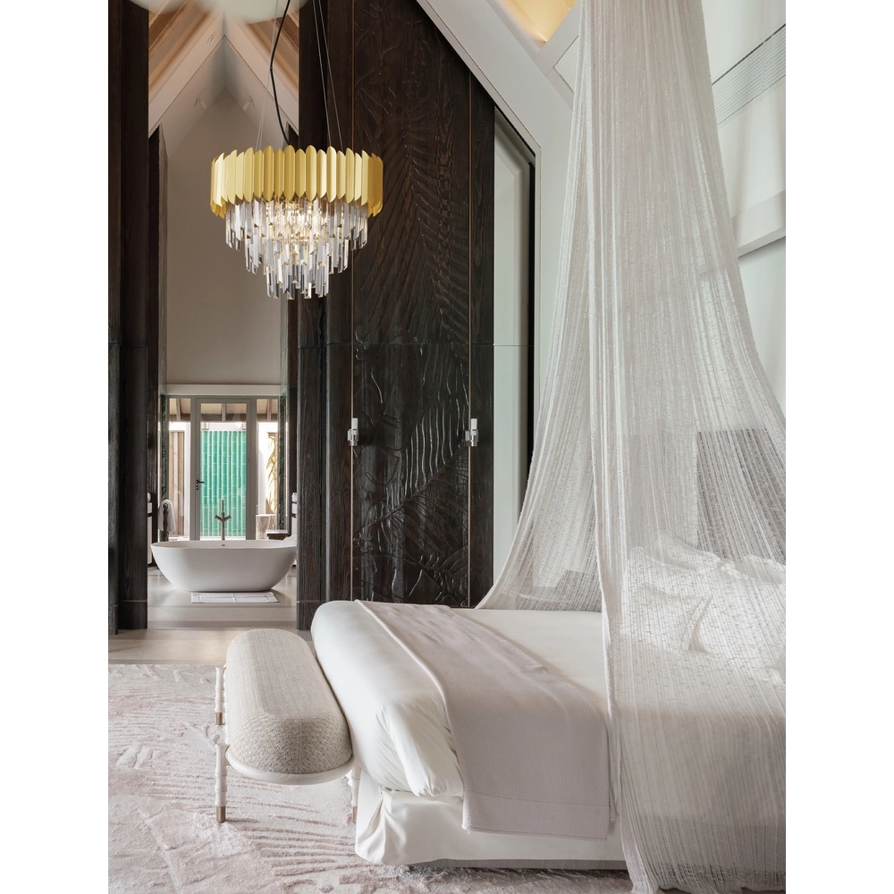 Hanglamp Magnolia goud en kristal Ø 50cm Lyora 5212017434968