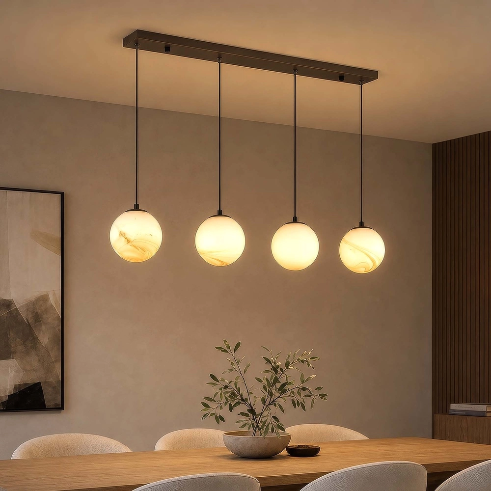 Hanglamp Carrara 4-lichts bruin Searchlight 5,05342E+12