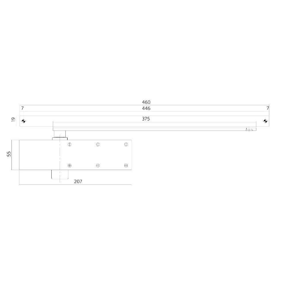 Deurdranger Closura met glijarm DR124 zwart Intersteel 8714186494844