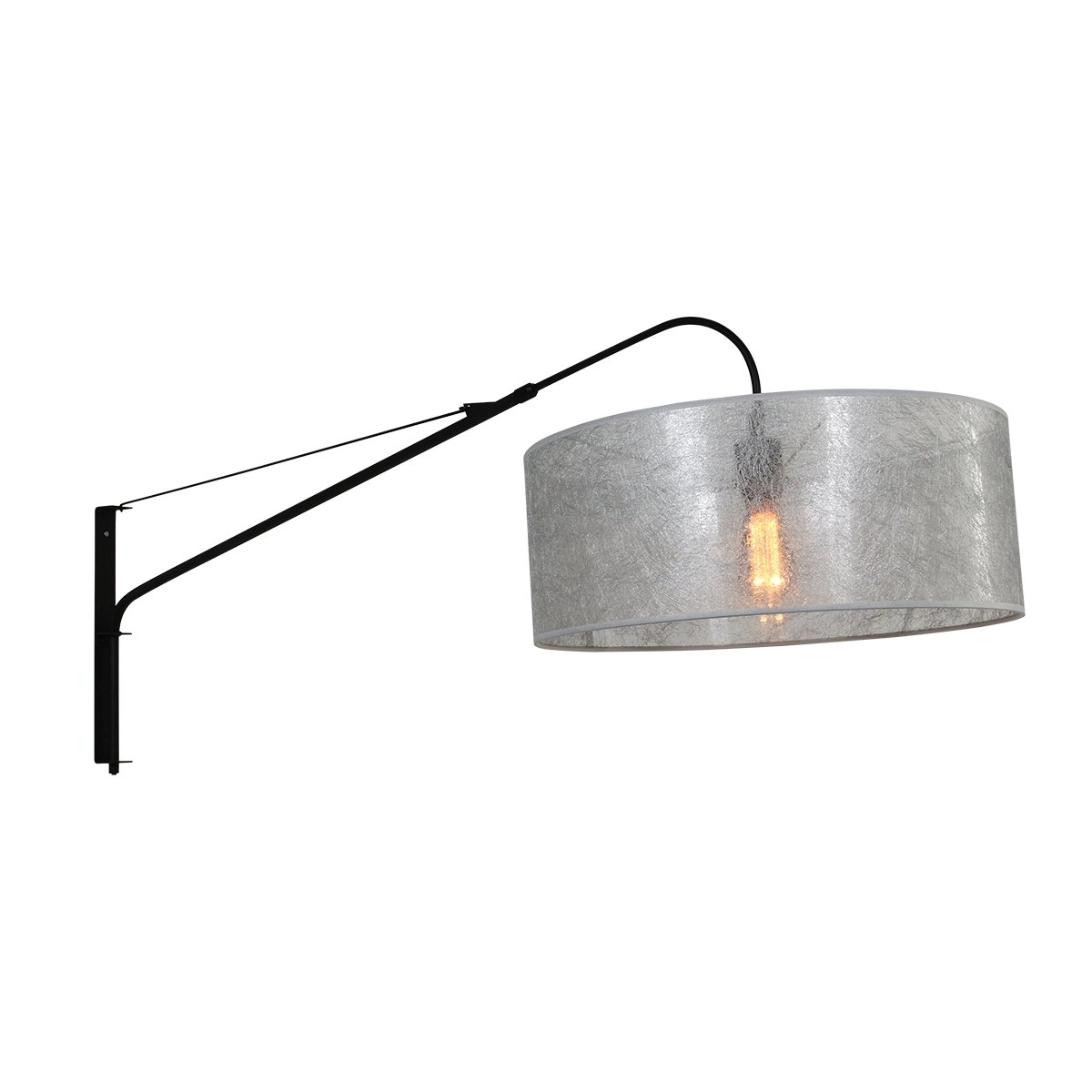 Wand Leeslamp Gramineus zwart met sizoflor lampenkap Steinhauer 8712746132397