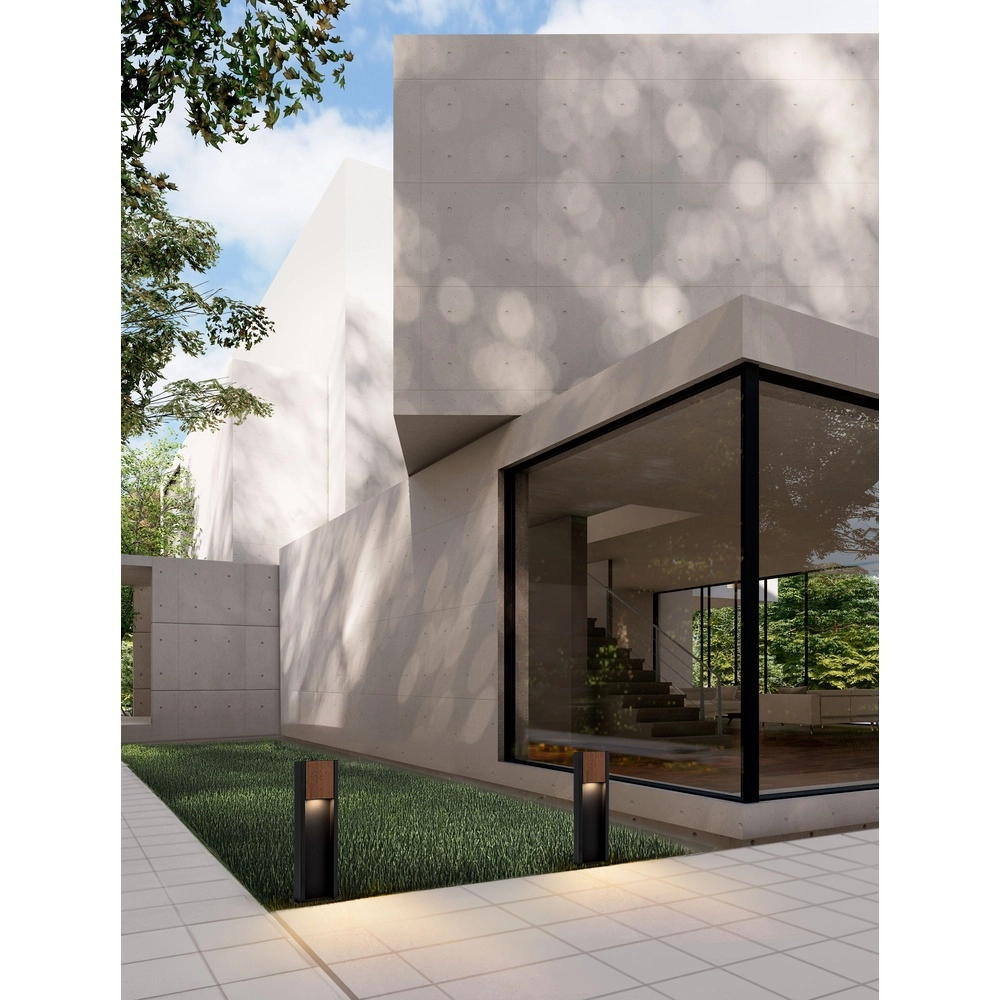 Tuinlamp Kioo zwart met hout Lyora 5212017478801