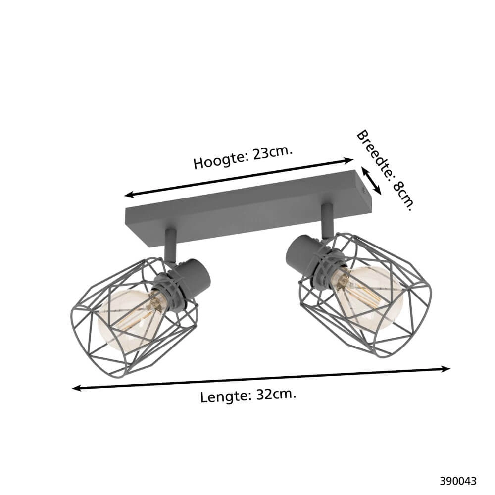 2-lichts plafondlamp Tossino zwart Stars of Light 9008606221080