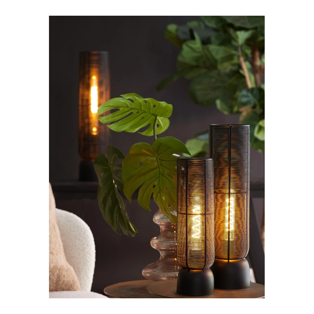 Tafellamp Lezuza Ø 15,5cm zwart Light & Living 8717807659905
