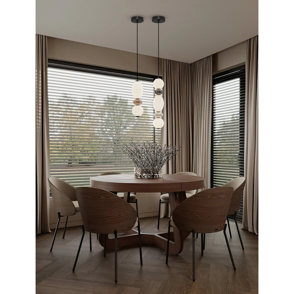 Hanglamp Pallina wit - mokka Lyora 5212017483997