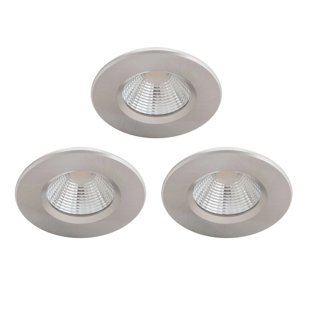set van 3 inbouwspots Dive 3x5,5w - 2700K - 8,5cm nikkel